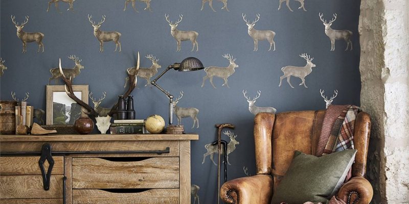 Evesham Deer 1 All Colours Elysian wallpaper